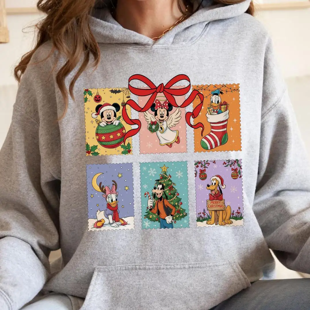 Mickey and Friends Christmas Sweatshirt, Cute Disney Xmas Hoodie, Disneyland Holiday Gift, Christmas Party 2025 Hoodie, Cozy Winter Sweater