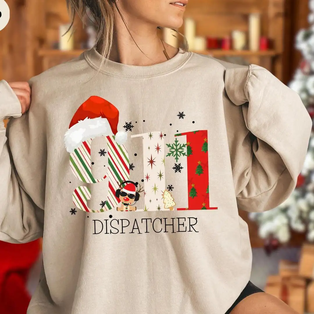 911 Dispatcher Christmas Sweatshirt, Dispatcher Gift, Dispatch Hoodie Gifts, Christmas Emergency Dispatcher Gifts, Dispatching Christmas Gift
