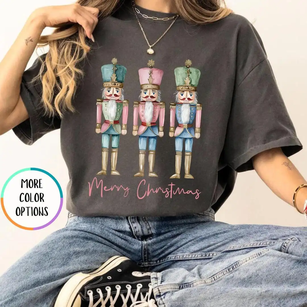 Christmas Pink Nutcracker Shirt, Xmas Gift For Girls, Holiday Season Shirt, Pink Christmas Shirt, Comfort Colors® Chrismas Shirt For Women