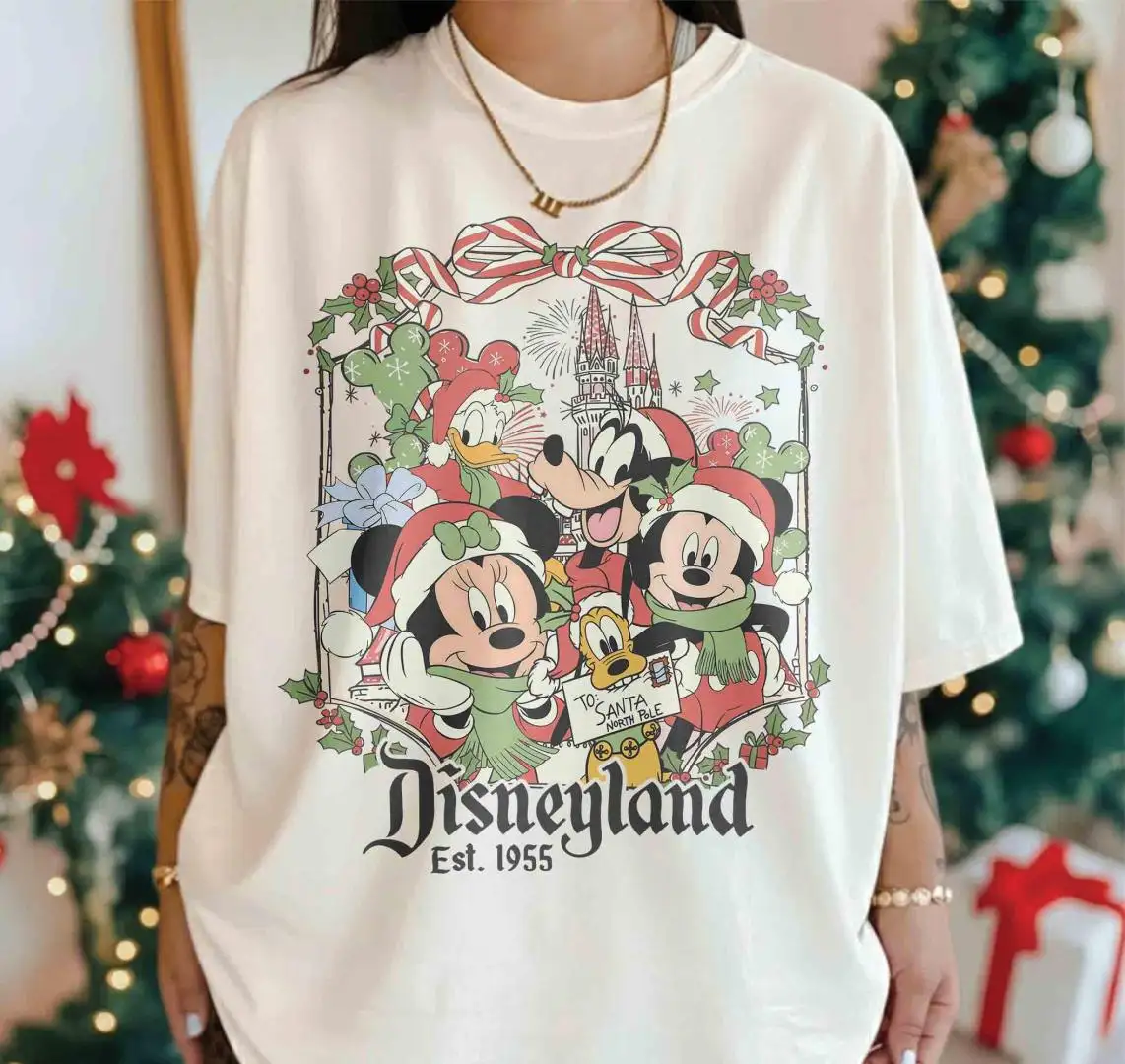 Retro Mickey and Friends Disneyland Christmas Shirt, Disney Christmas Family Trip Shirt, Disneyland Christmas Shirt, Christmas Family Shirt