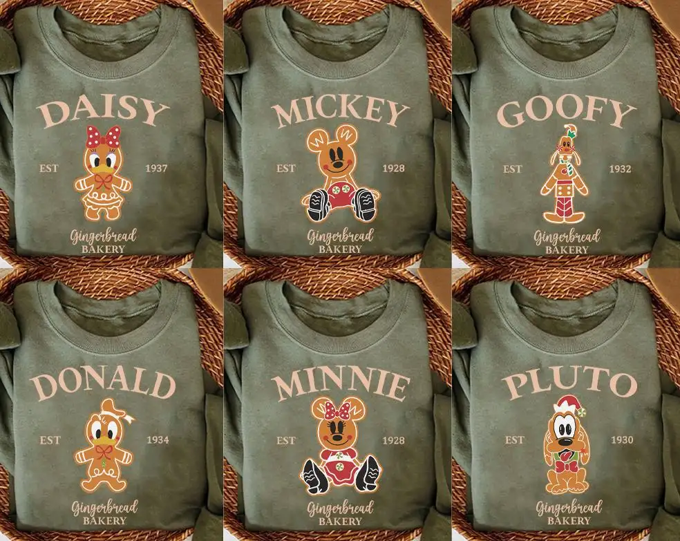 Retro Mickey And Friends Gingerbread Bakery Christmas Shirt, Disneyland Very Merry Xmas Tee, Christmas Family Gift, Disney Christmas Shirts