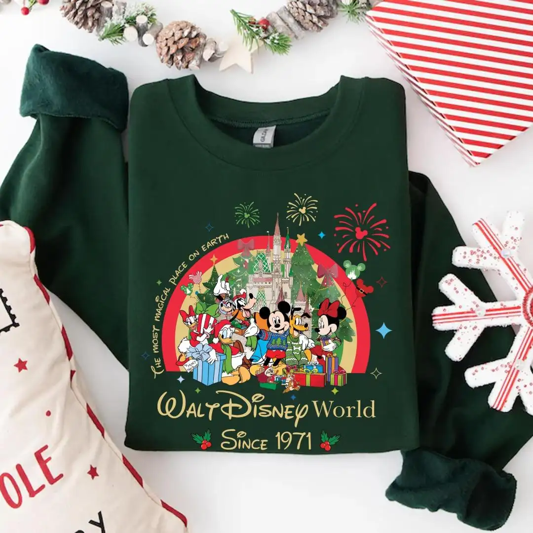 Retro Mickey And Friends Walt Disneyworld Christmas Shirt, Walt Disneyworld Since 1971 Tee, Mickey Tee, 2025 Disney Family Christmas