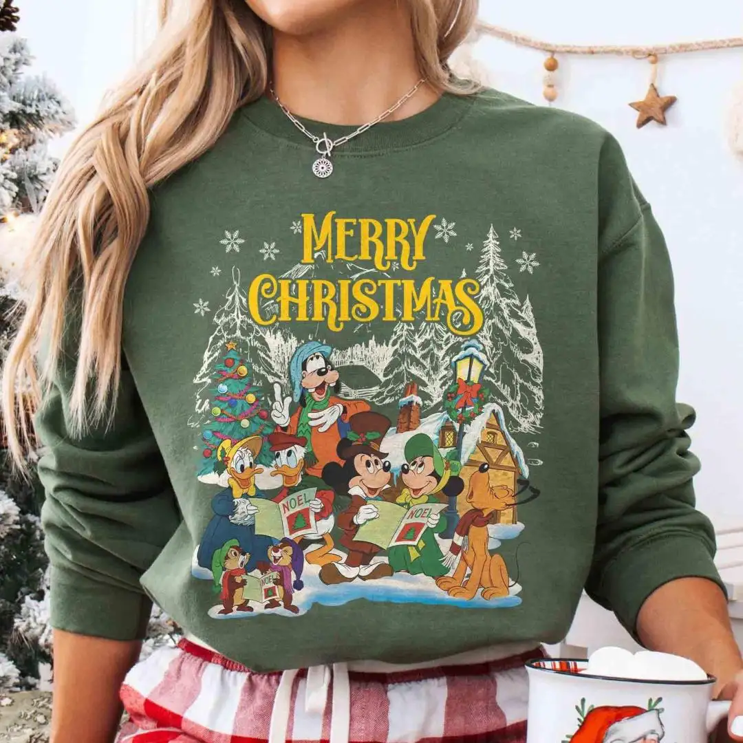 Vintage Merry Christmas Mickey and Friends Shirt, Mickey's Very Merry Christmas Party, Disneyland Christmas Tee, Disney Christmas Sweatshirt