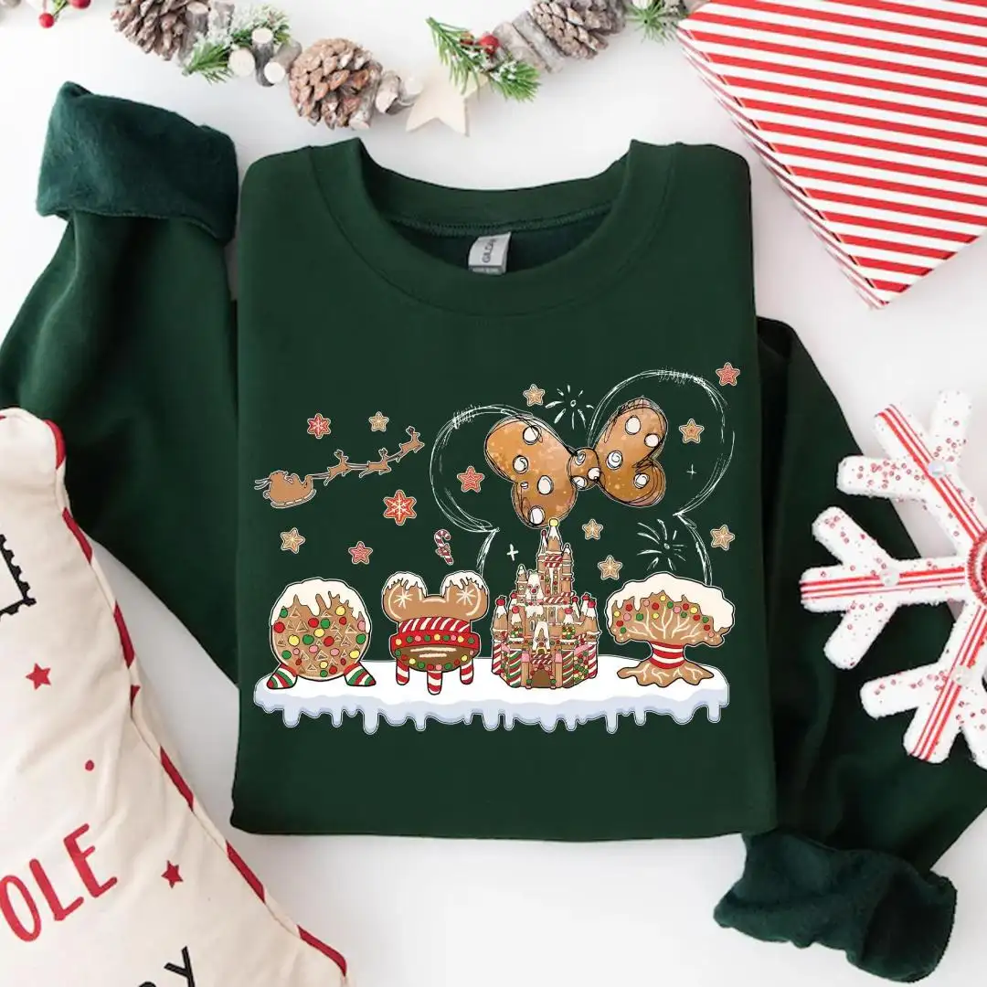 Retro 4 Parks Gingerbread Christmas Shirt, Magic Kingdom, Disney Gingerbread Castle Tee, Epcot Xmas Tee, Hollywood Studios, Animal Kingdom