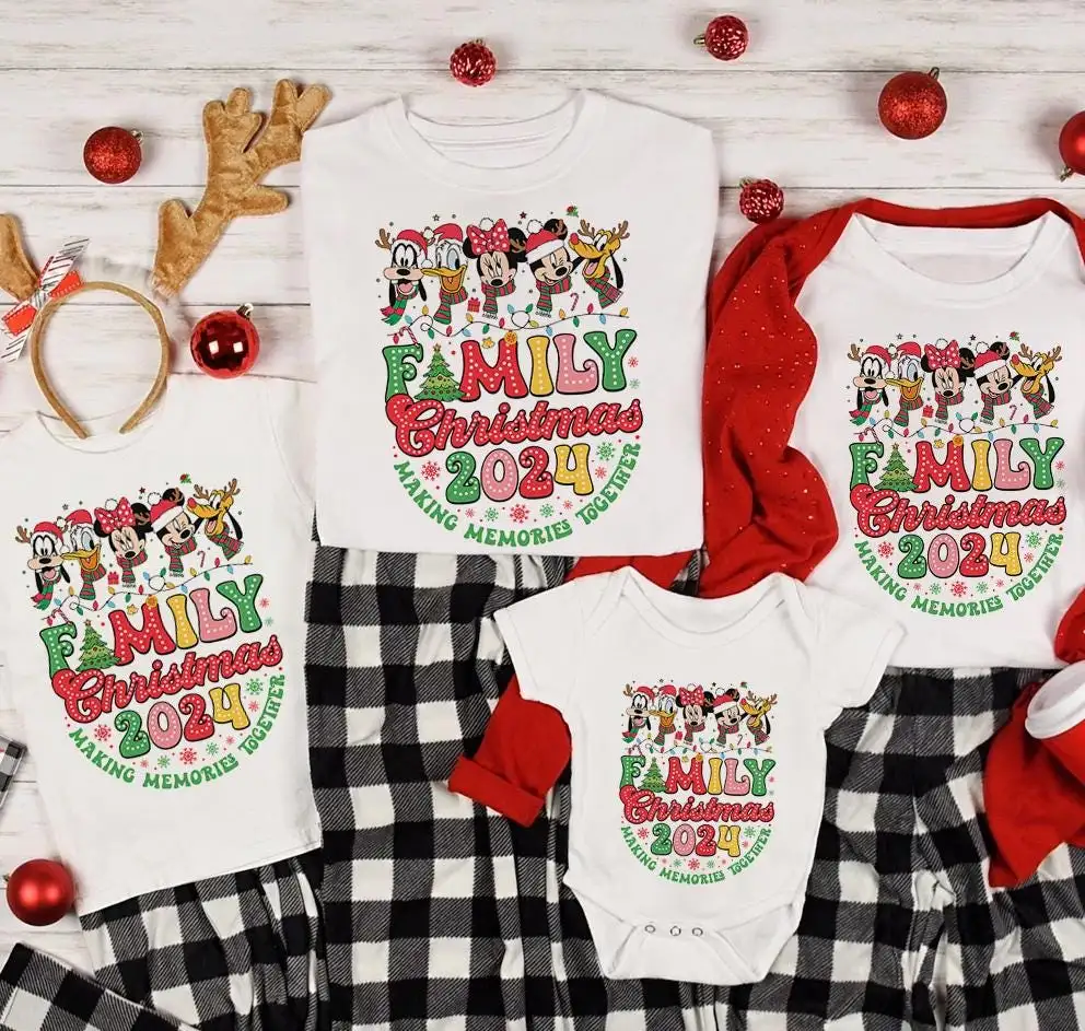 Christmas Family Shirt, Xmas Party Gift Sweater, Christmas Shirt, Disneyland Christmas Family Matching Shirt, Mickey and Friends tee