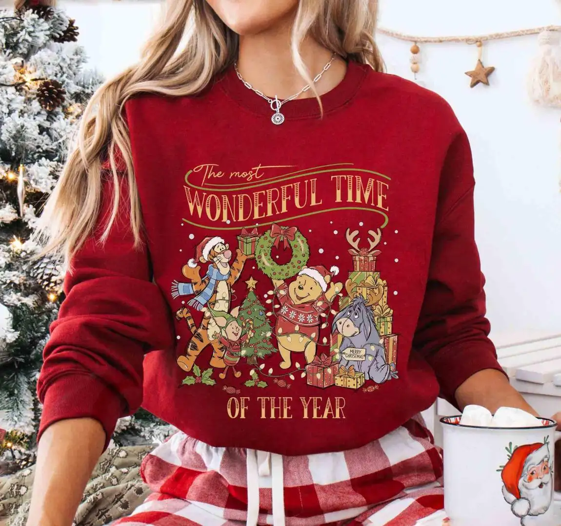 Retro Comfort Colors The Most Wonderful Time Of The Year Winnie Pooh and Friends Shirt, Christmas Gift, Winne The Pooh Christmas Shirt