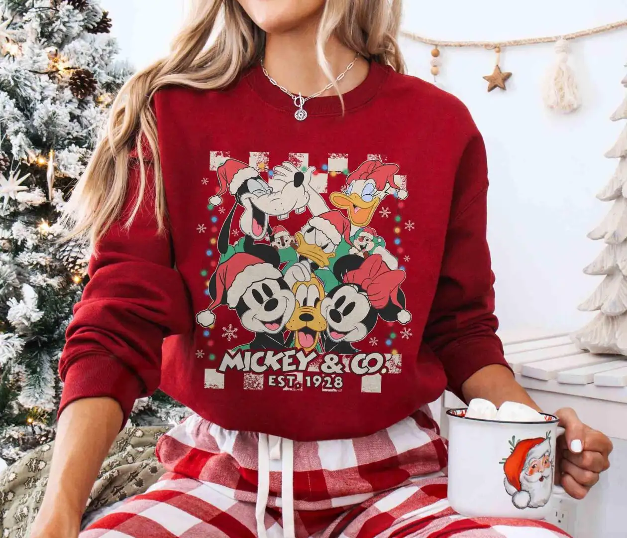 Retro Checkered Mickey Co Christmas Shirt, Christmas Family Shirt, Mickey & Friends Christmas Shirt, Christmas Gift, Disney Christmas Shirt