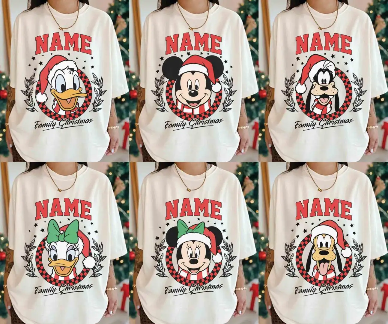 Custom Disney Christmas Characters Shirt, WDW Merry Christmas Shirt, Personalized Christmas Shirt, Disney Family Christmas Matching Shirt