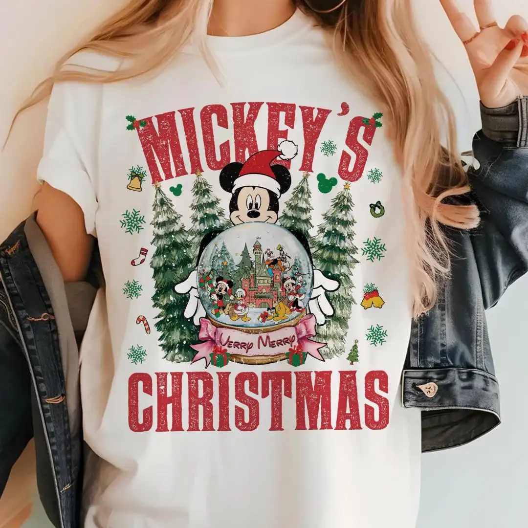 Retro Mickey and friends shirt, Disney Christmas Party 2025 shirt, Disney family matching Christmas tee, Mickey's Very Merry Christmas shirt