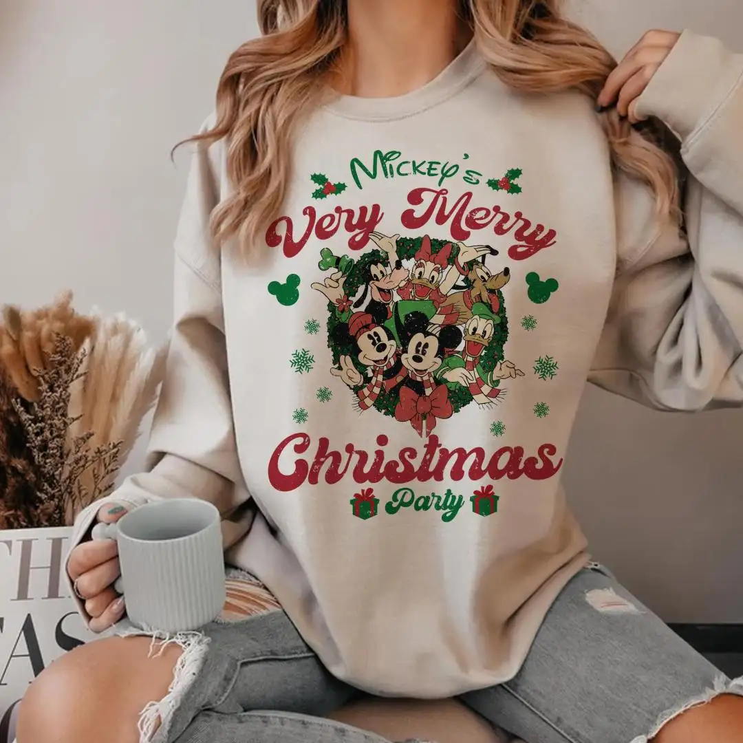 Retro Mickey and Friends Christmas shirt, DisneyWorld Christmas shirt, Mickey's Very Merry Christmas Party 2025, Disney Family matching Tee