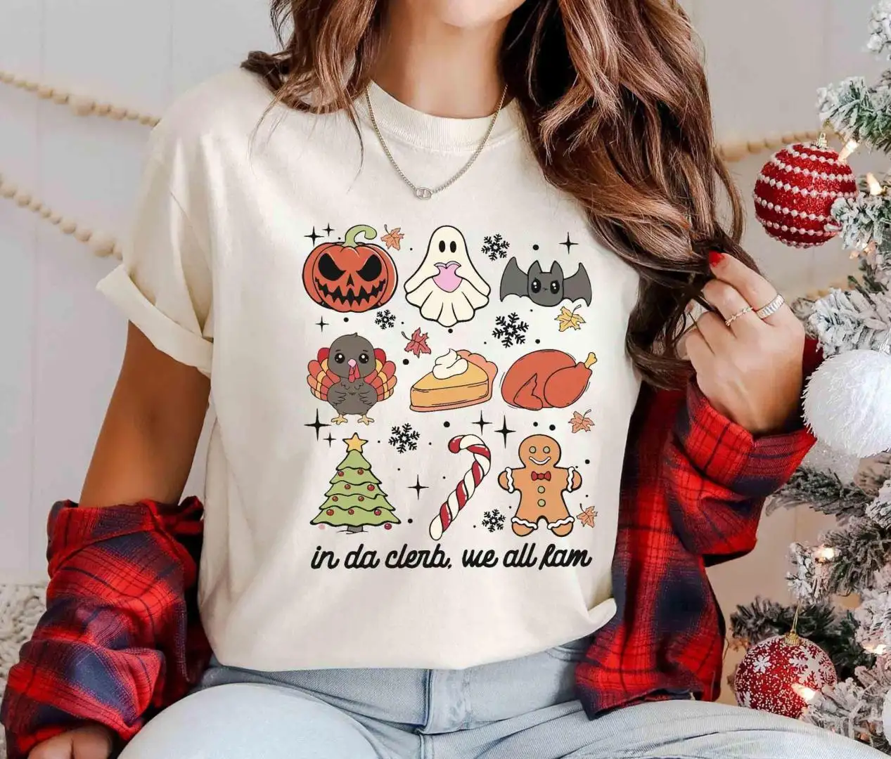 Funny Christmas Family Shirt In Da Clerb We All Fam