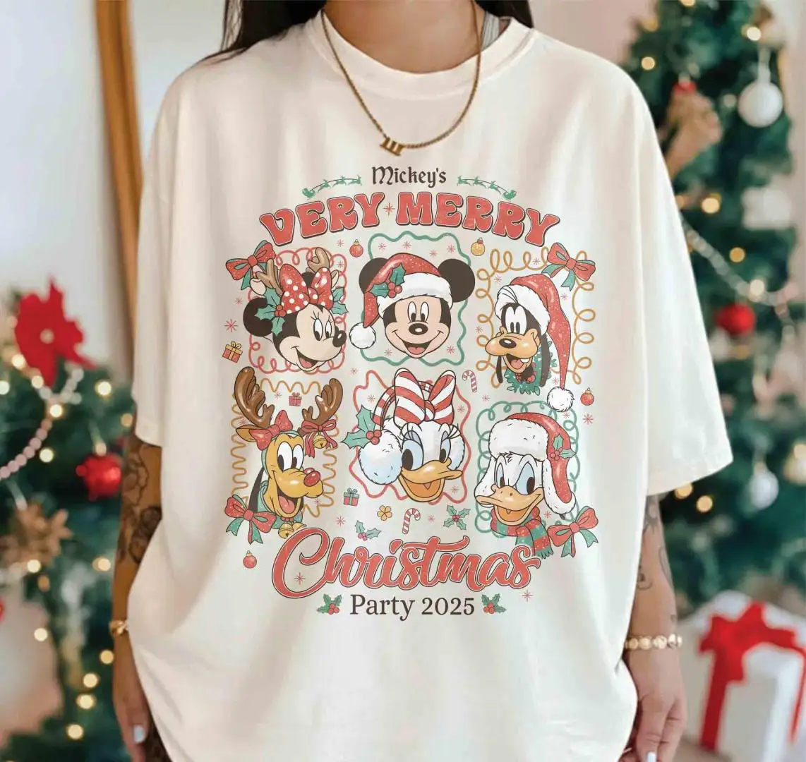 Retro Mickey Christmas Party Shirt for Disney Fans