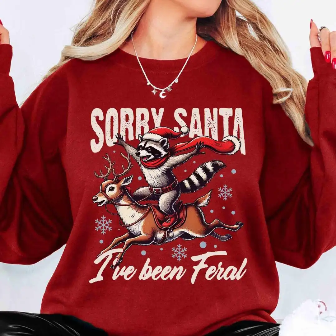 Sorry Santa Feral Raccoon Shirt Funny Christmas Gift