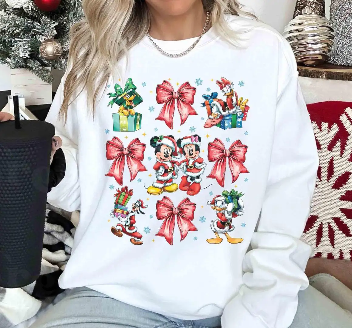 Retro Coquette Mickey Christmas Shirt for Disneyland Family