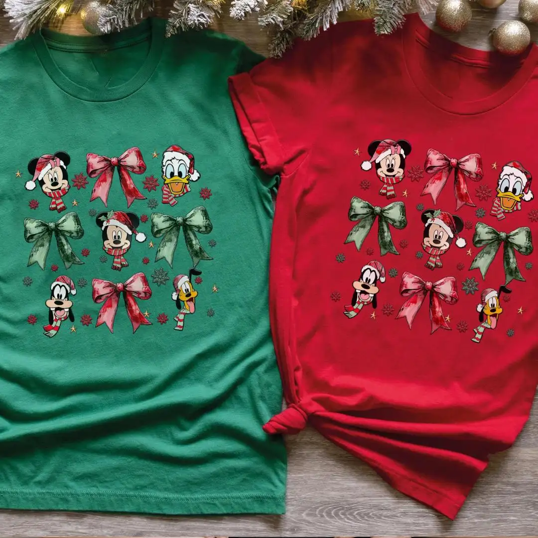 Disney Christmas Shirt for Women with Bows