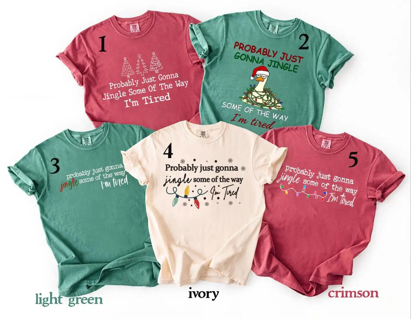 Funny Christmas Shirt Holiday Jingle Tired Comfort Colors