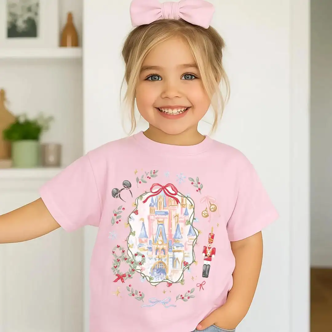 Disney Christmas Shirt with Bow Holiday Gift