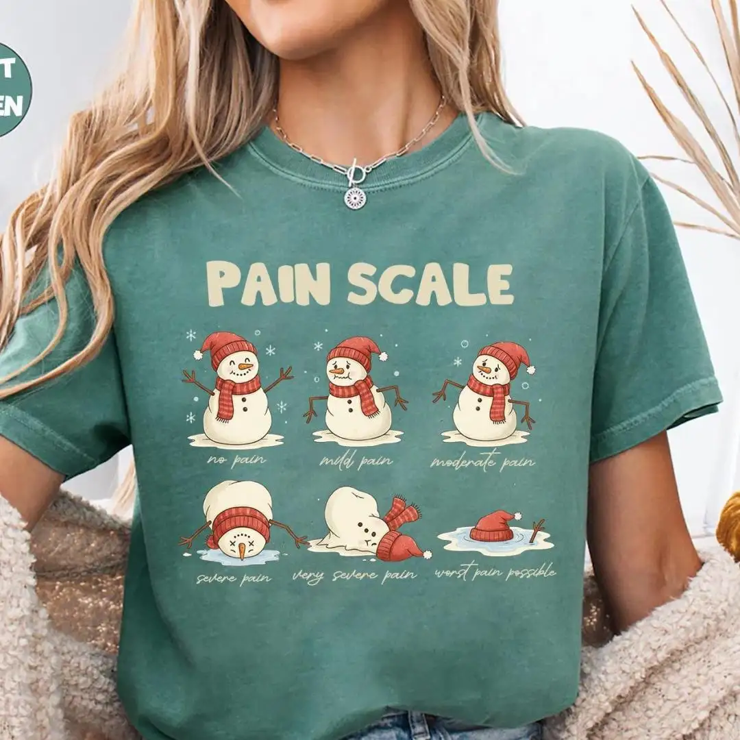 Christmas Nurse Shirt with Medical Snowman Long Sleeve