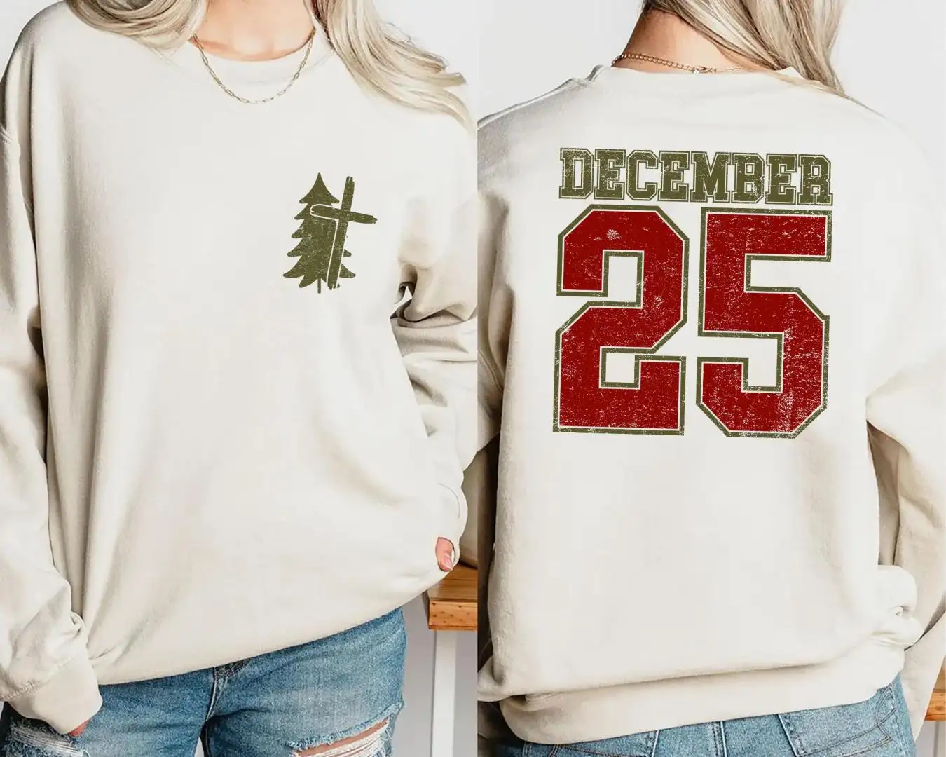 Christmas Cross Tree Shirt Christian Holiday Graphic