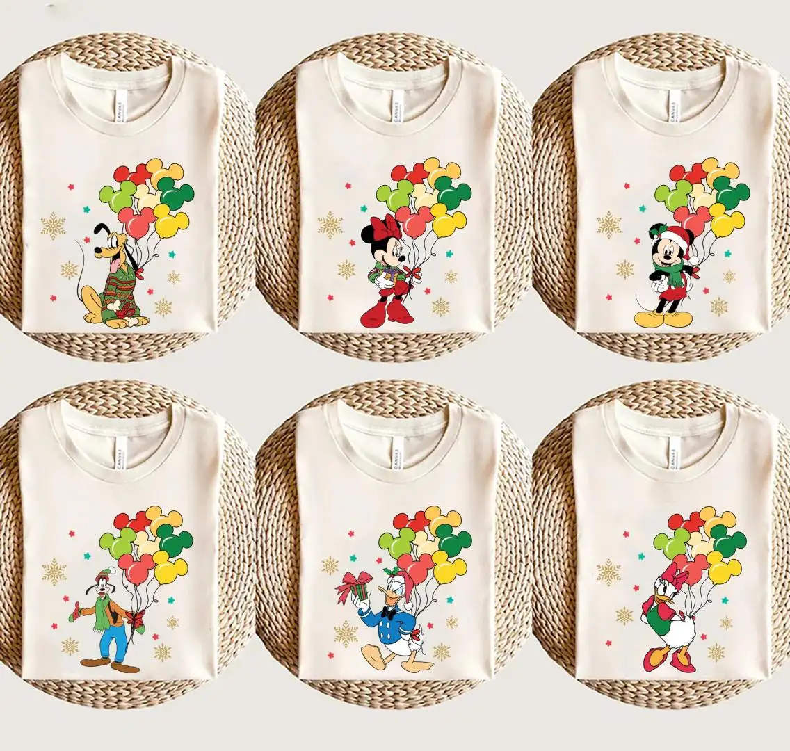 Disney Christmas Shirt Mickey Balloons Holiday Gift