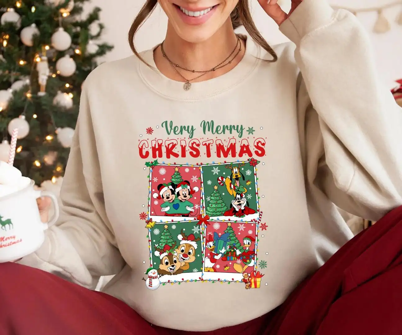 Disney Christmas Family Shirt with Mickey and Minnie Plaid