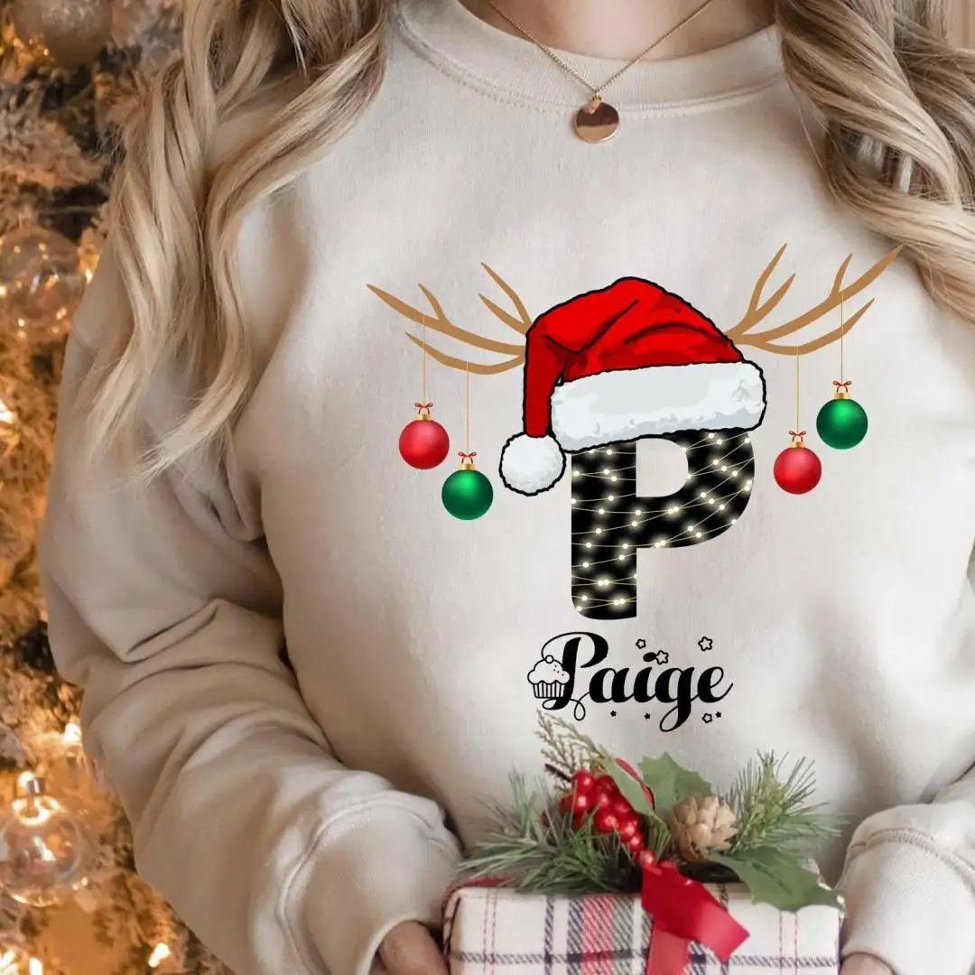 Custom Monogrammed Christmas Shirt for Family Gift