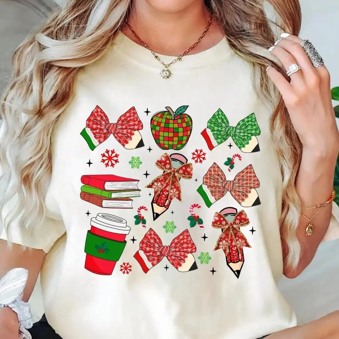 Coquette Teacher Christmas Shirt Holiday Gift