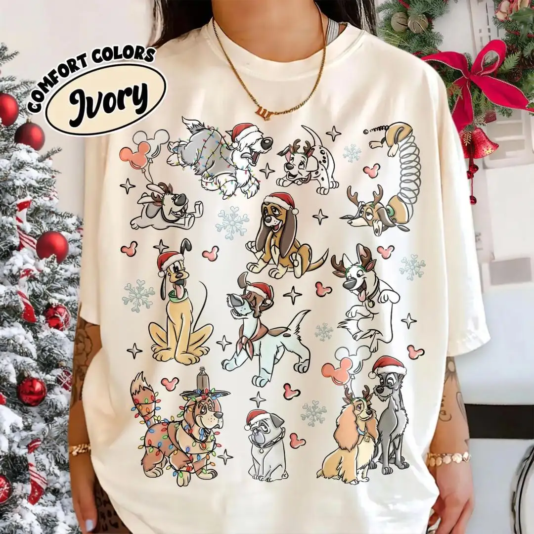 Vintage Disney Dogs Christmas Shirt for Dog Lovers