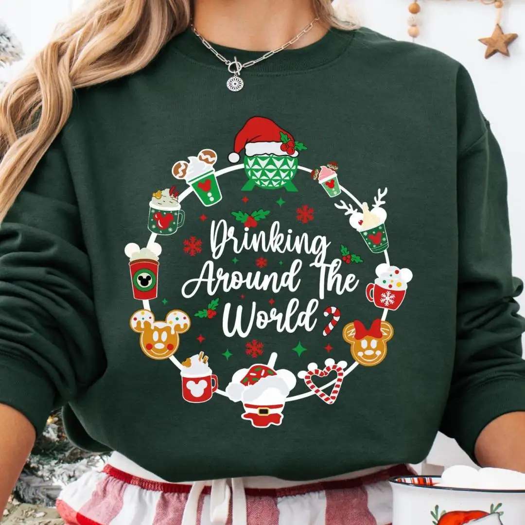 Disney Drinking Around the World Christmas Shirt