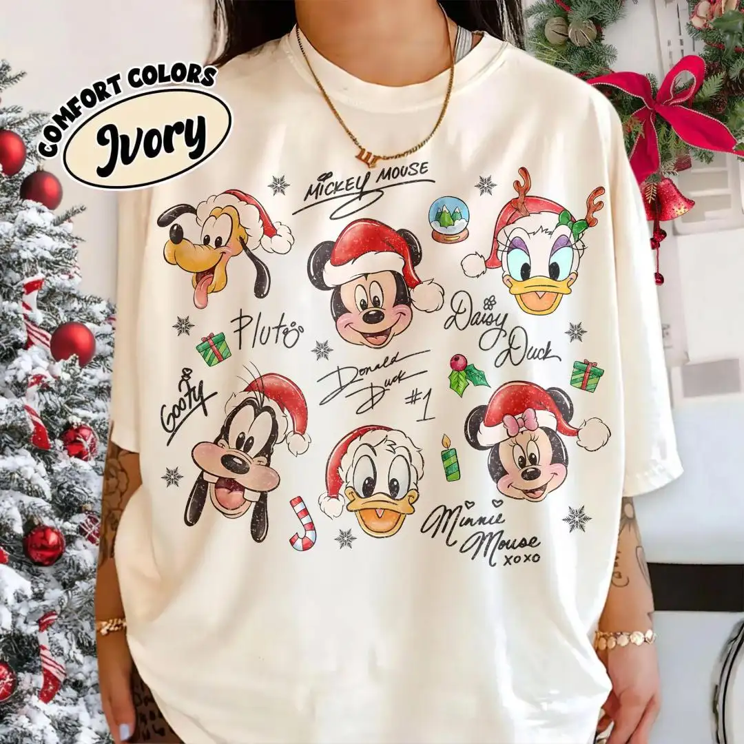 Retro Disney Christmas Shirt with Coquette Bow