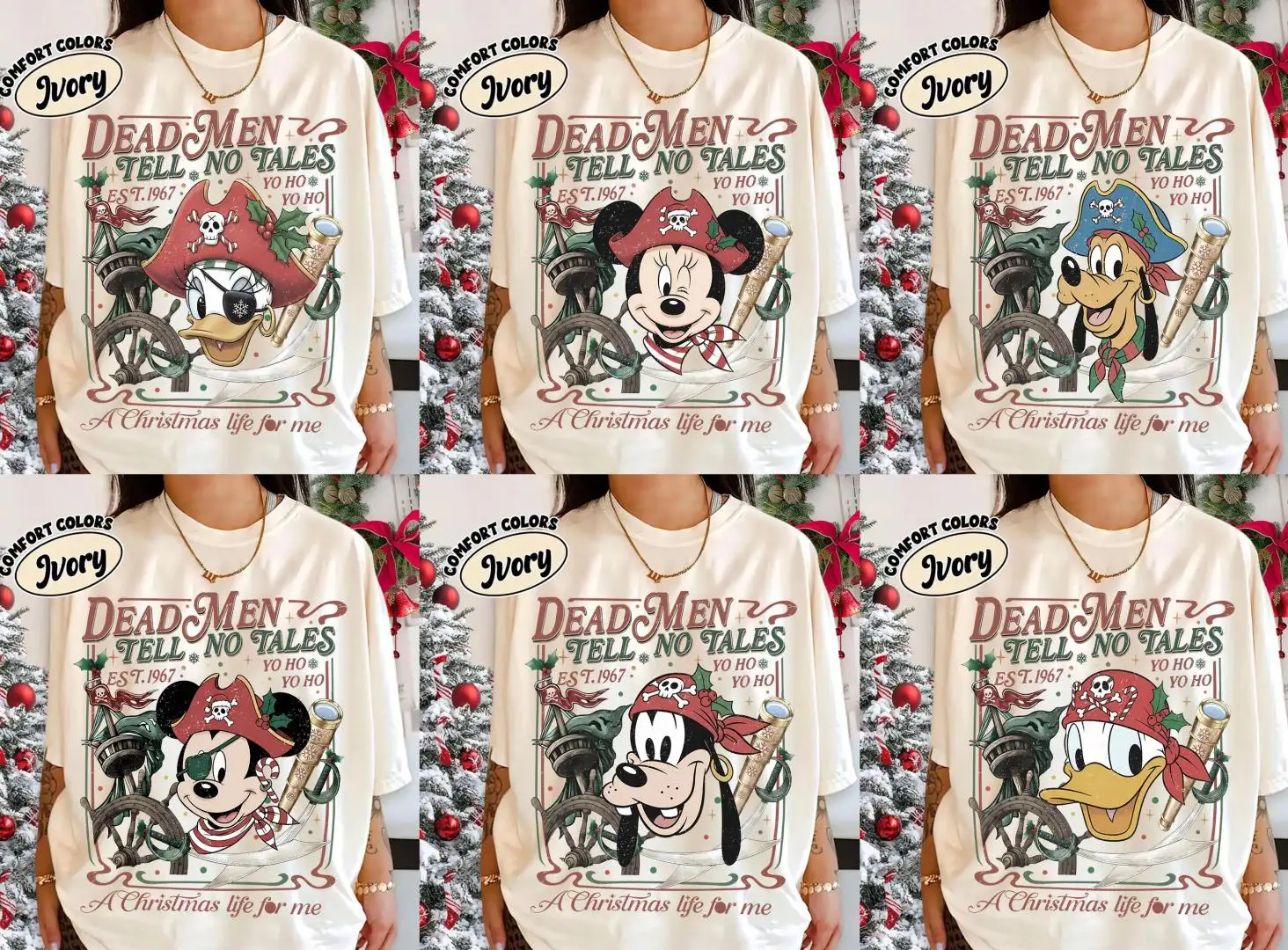 Disney Pirates Christmas Lights Shirt for Family