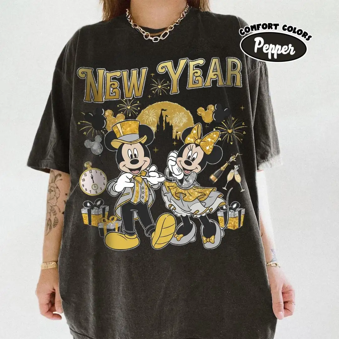 Vintage Disney New Year Shirt for Mickey & Minnie Fans