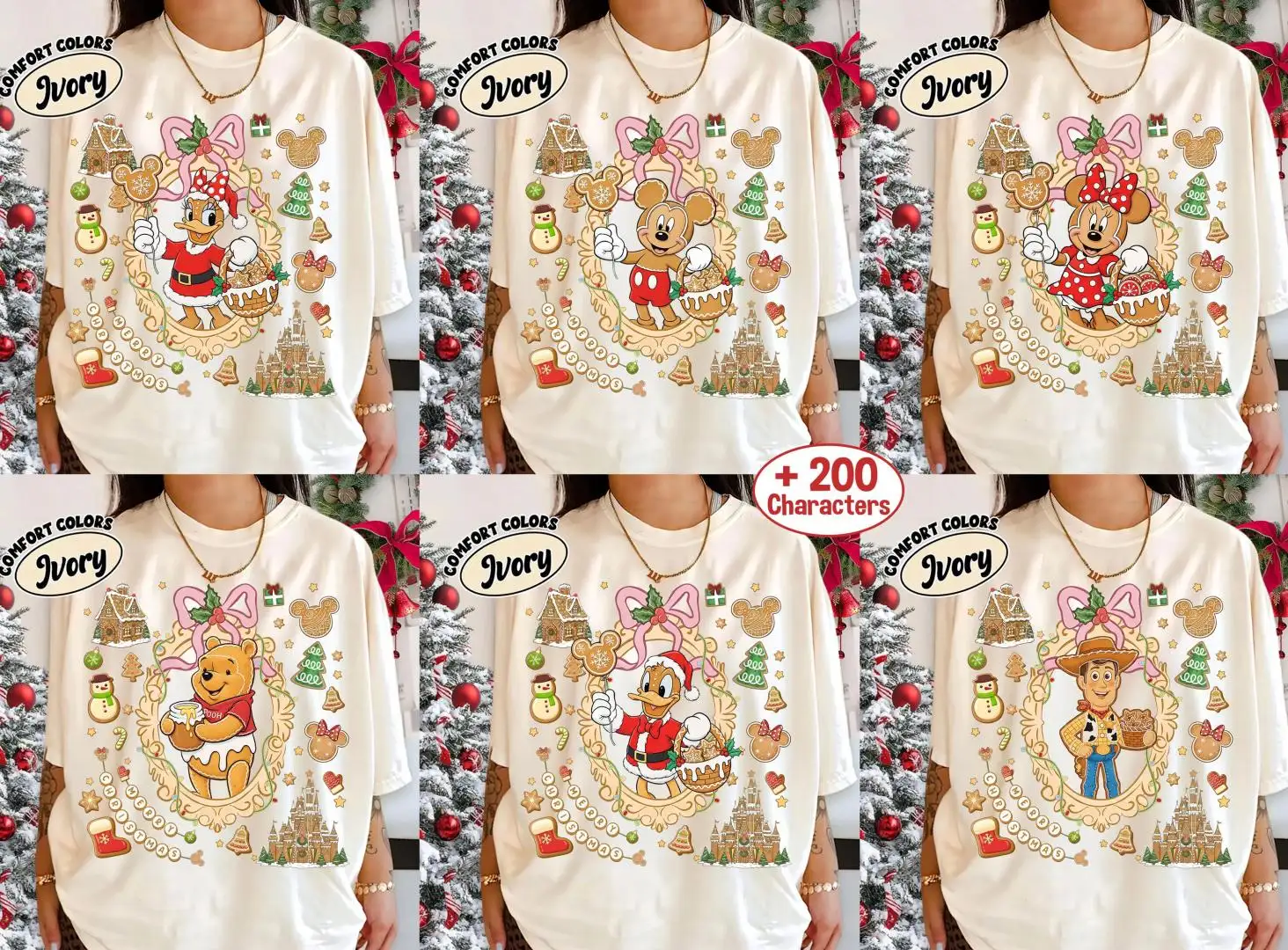Vintage Disney Gingerbread Christmas Shirt for All Characters