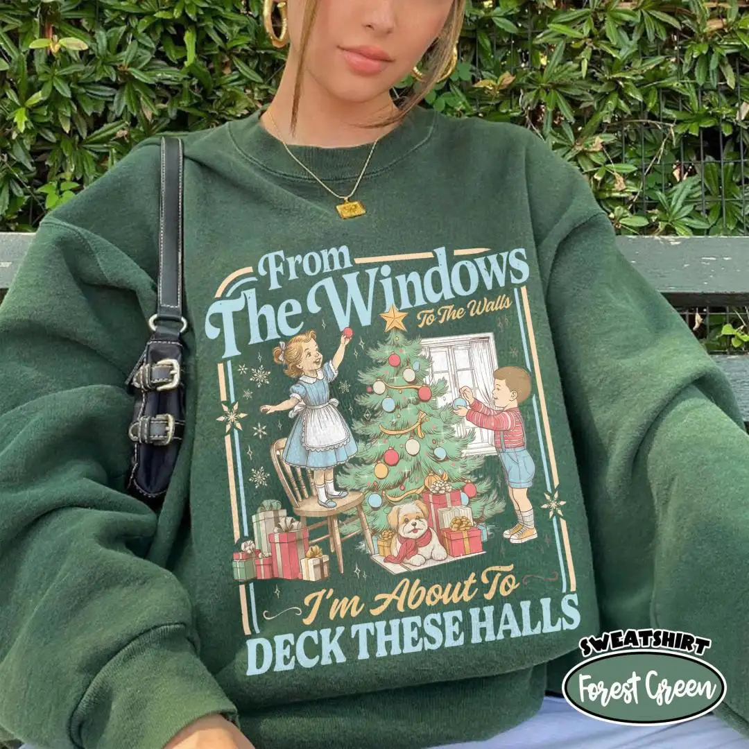Vintage Deck The Halls Christmas Shirt For Women