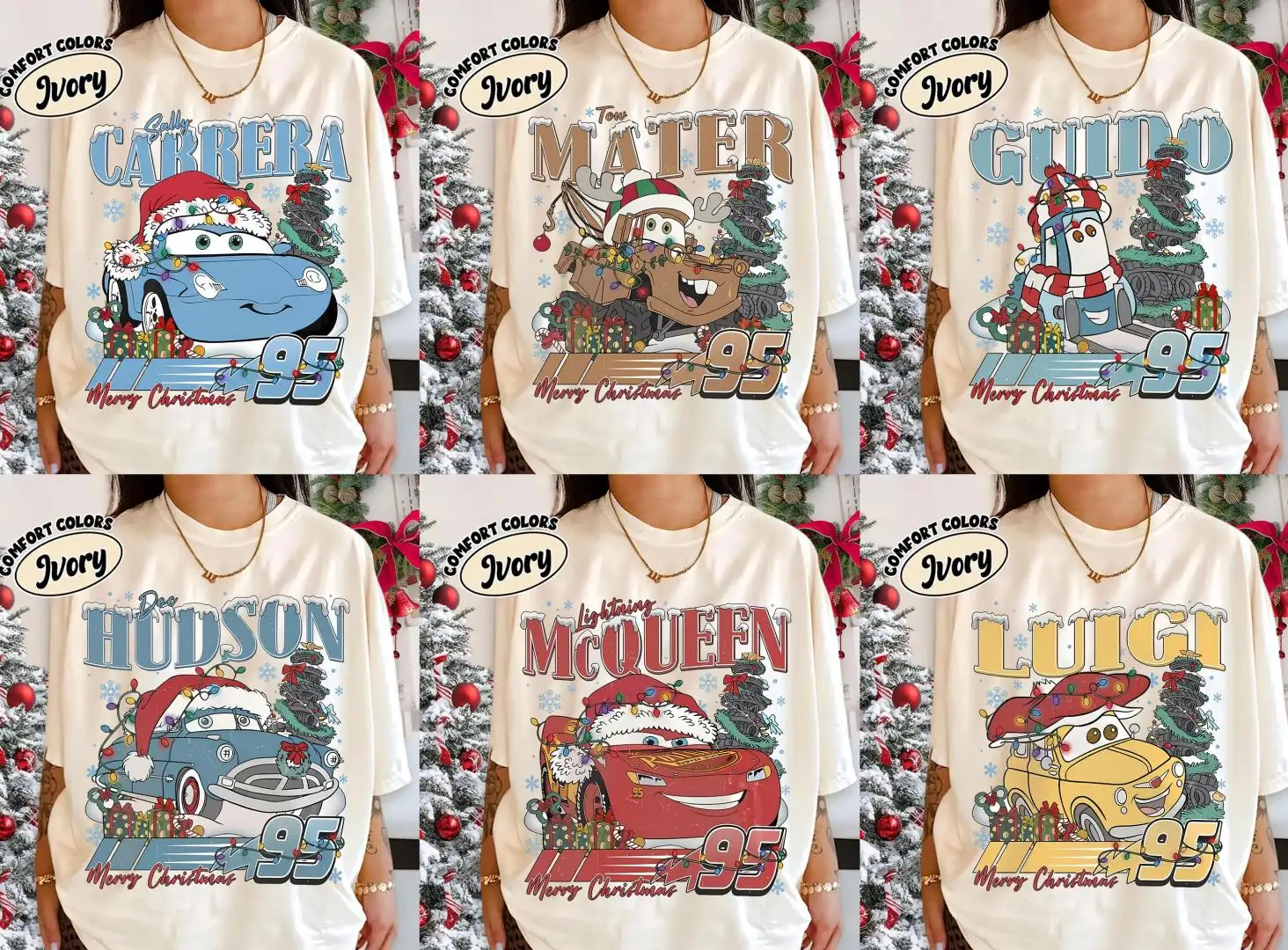 Disney Cars Lightning McQueen Christmas Shirt for Family