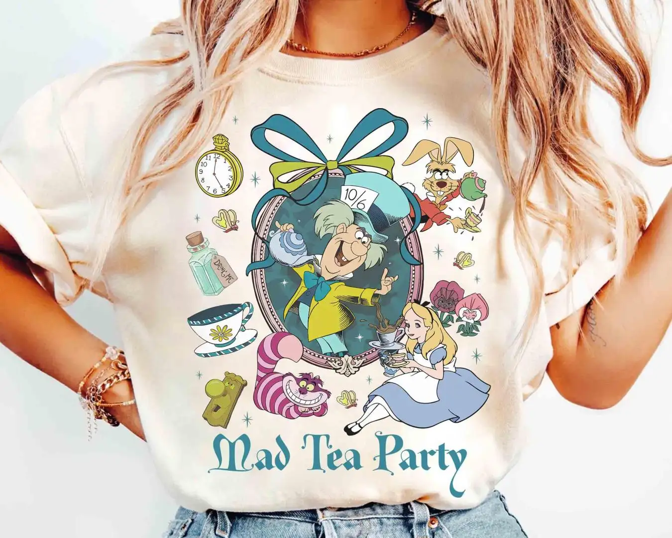 Coquette Bow Disney Alice in Wonderland Shirt for Girls