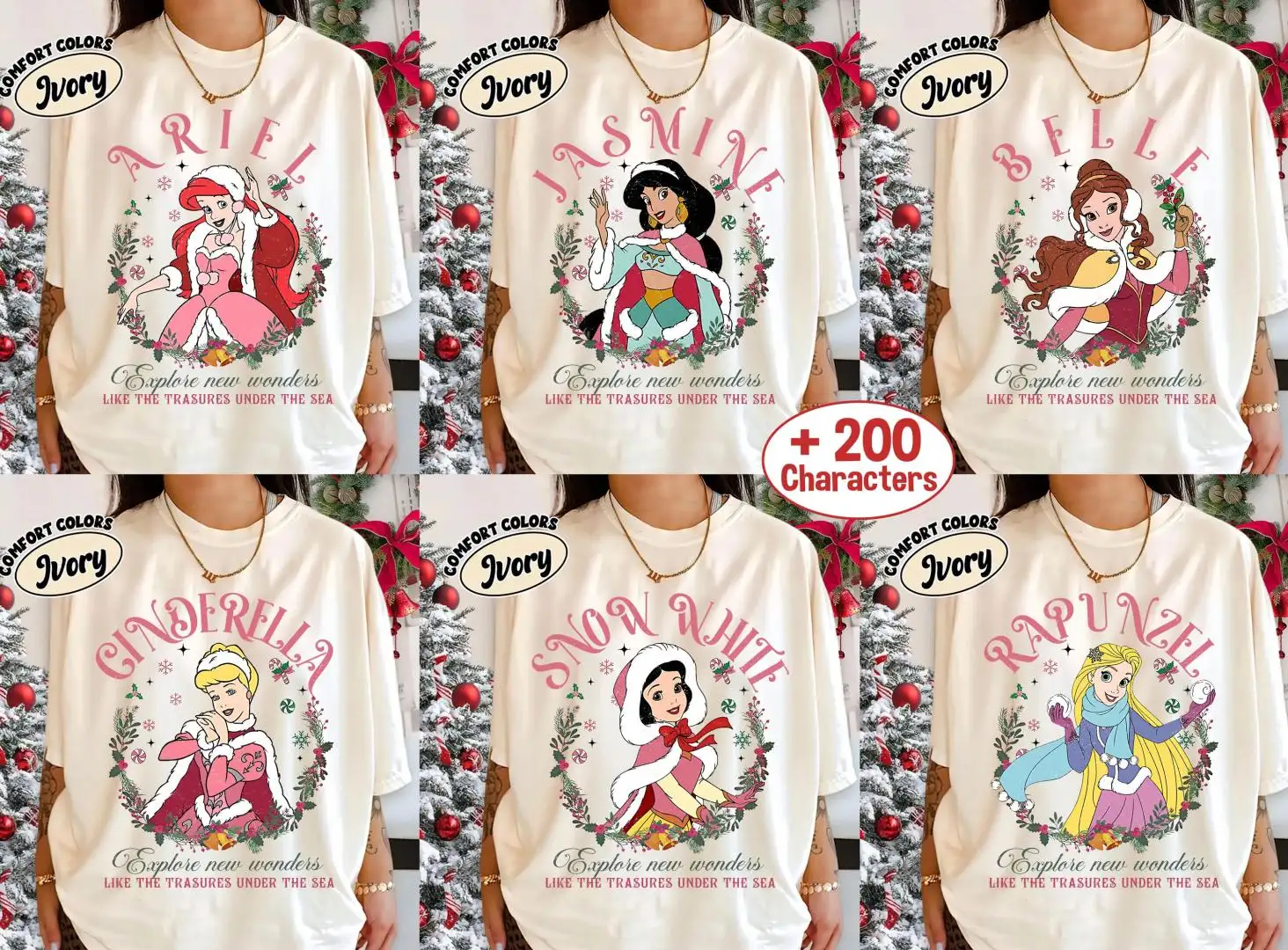 Disney Princess Christmas Shirt for Besties Matching Holiday