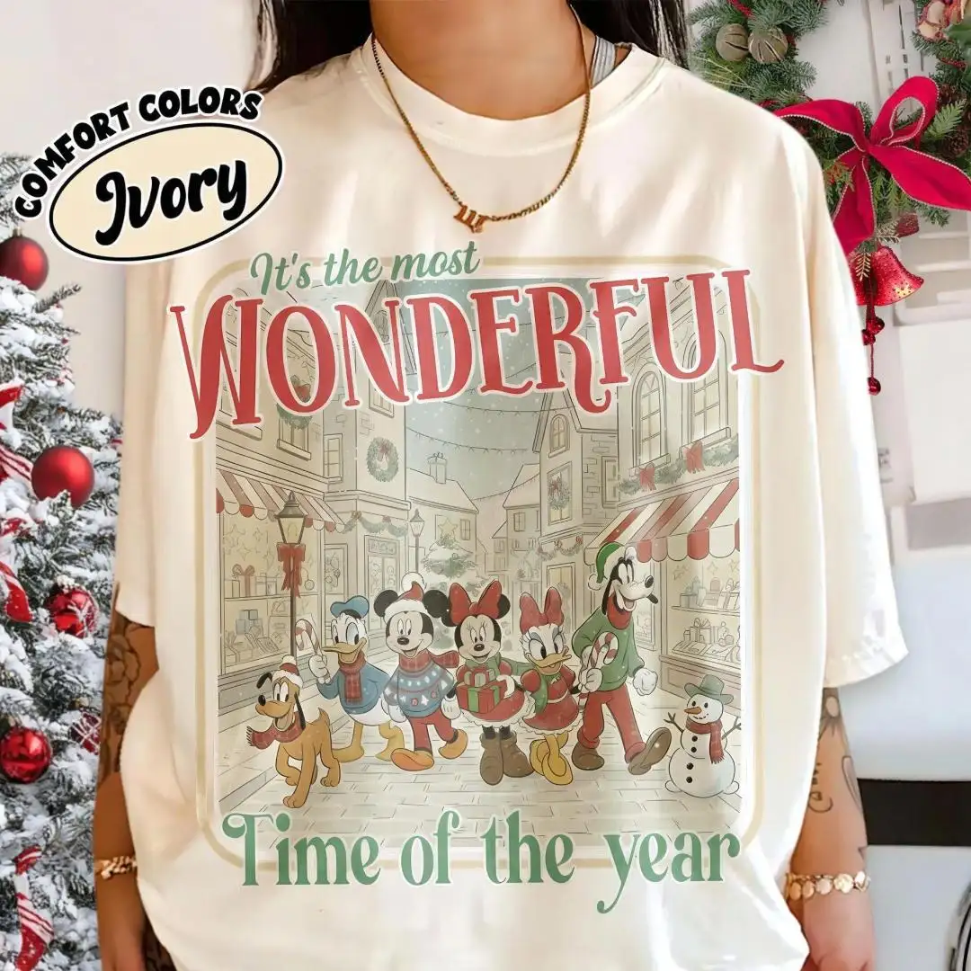Retro Disney Christmas Shirt for Family Holiday Parties