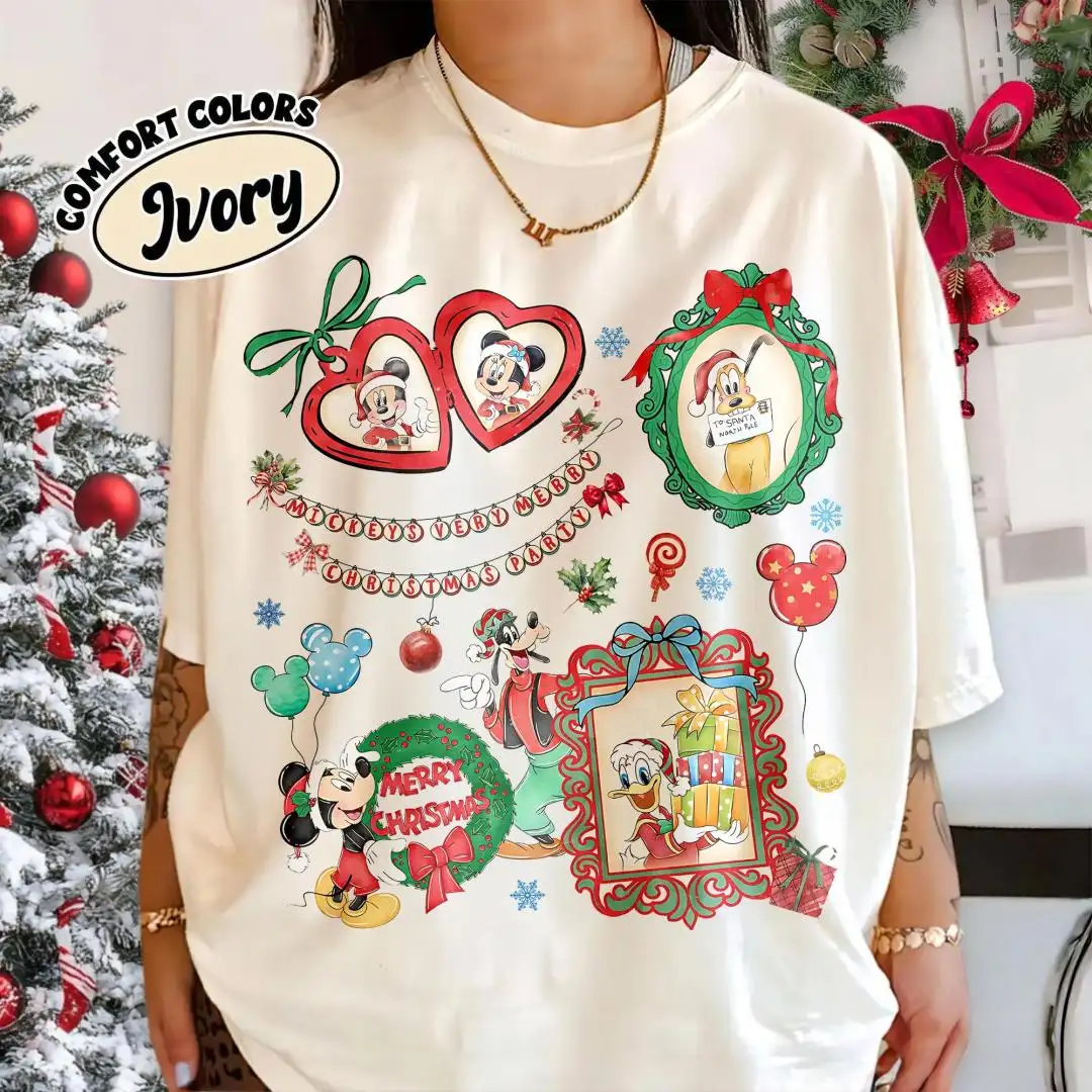 Disney Mickey Coquette Bow Christmas Shirt