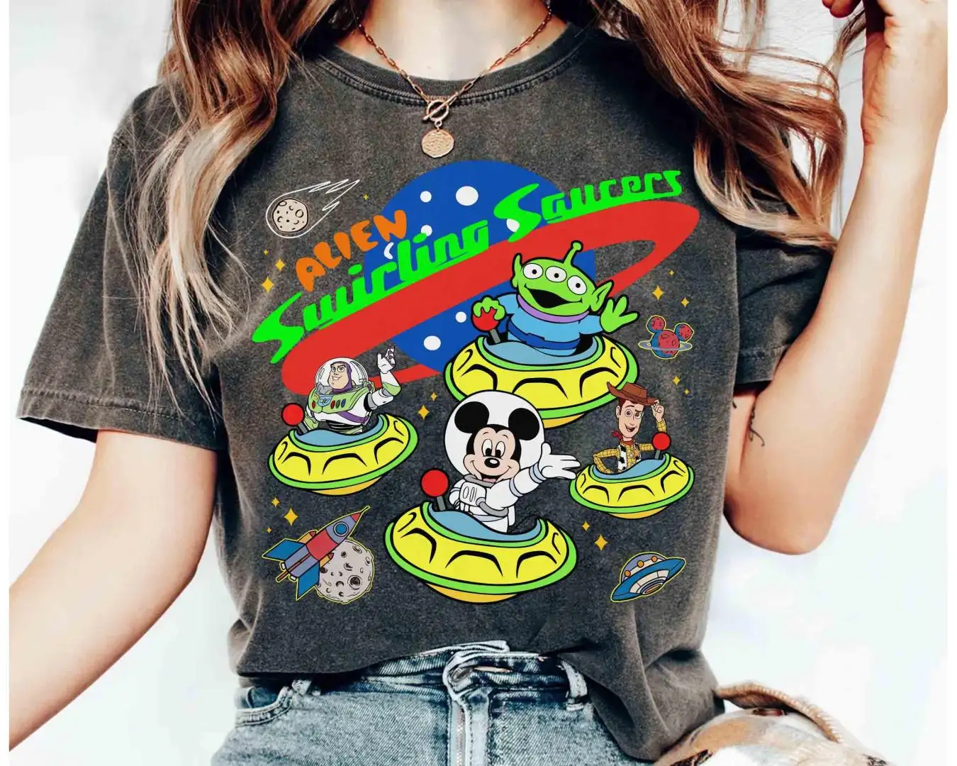 Disney Toy Story Alien Swirling Saucers Shirt