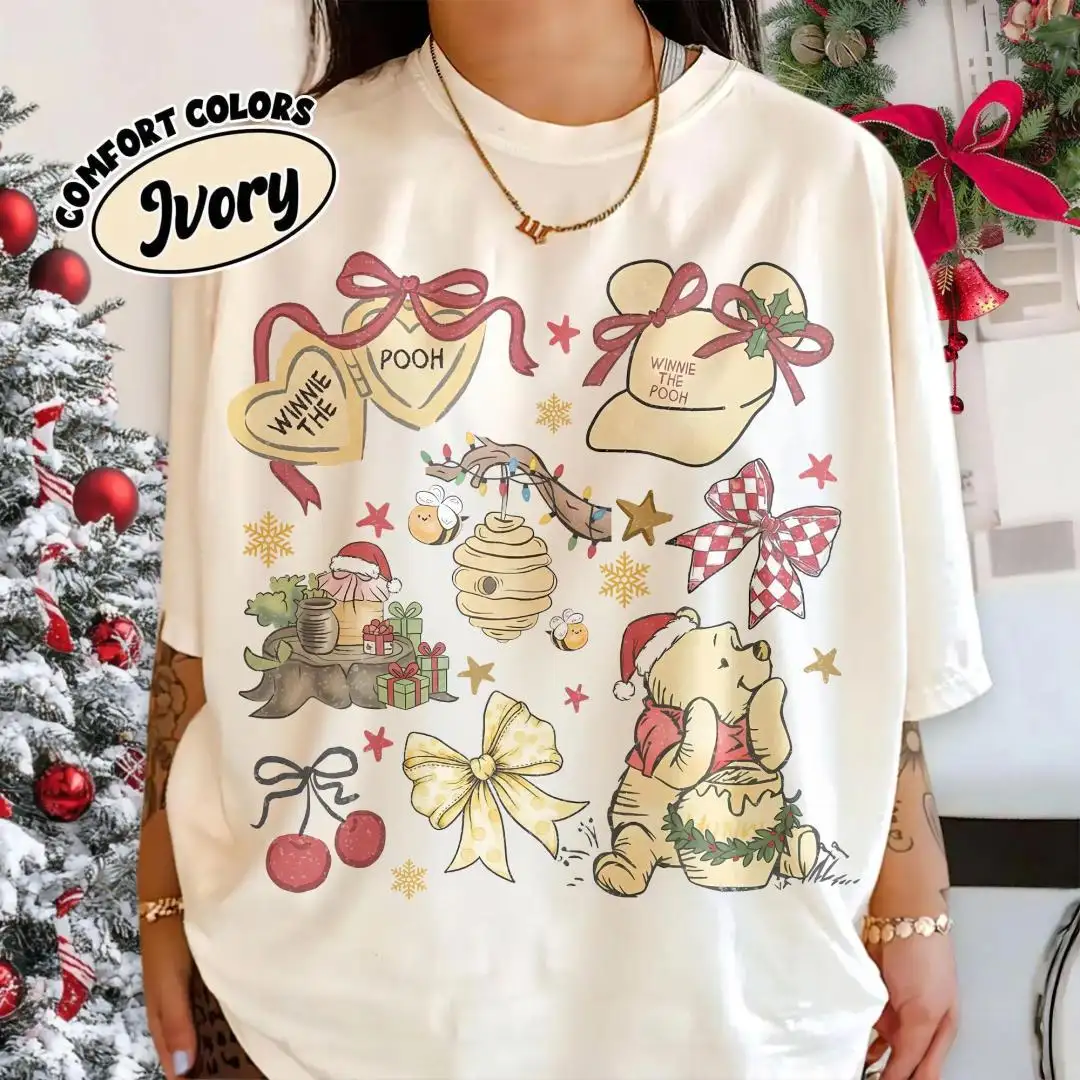 Vintage Winnie The Pooh Christmas Shirt Disney Holiday Gift