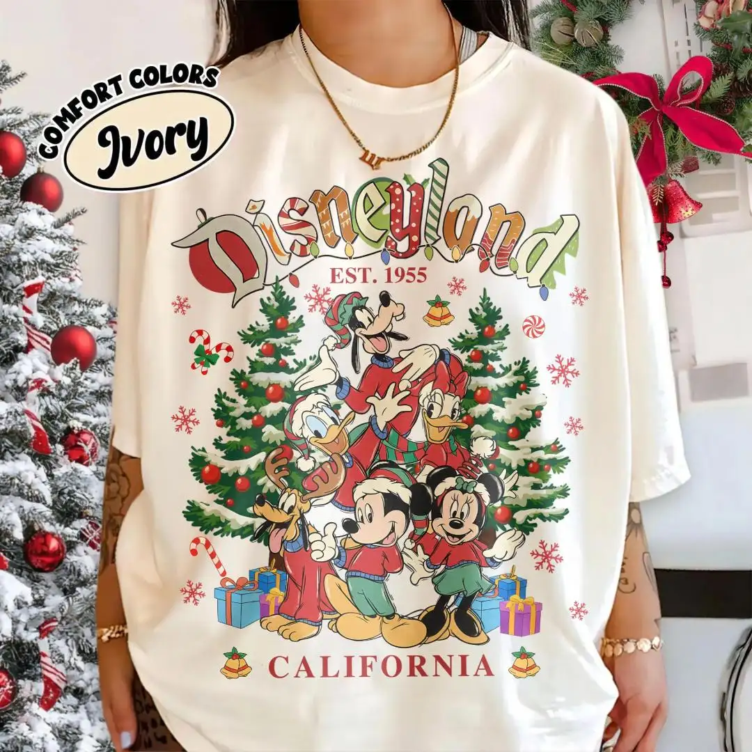 Vintage 1955 Disneyland Christmas Shirt for Family