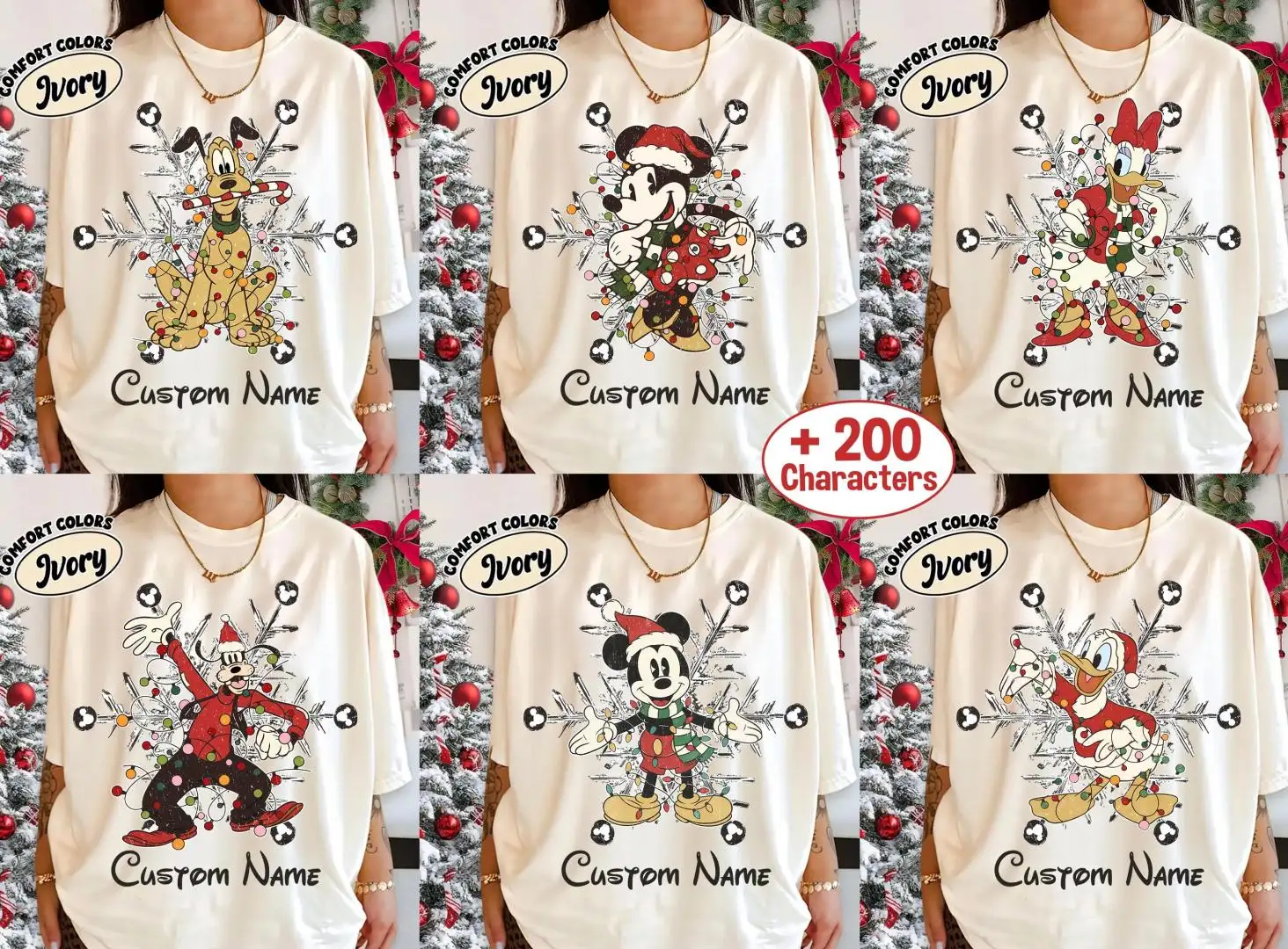 Personalized Disney Mickey Christmas Lights Shirt