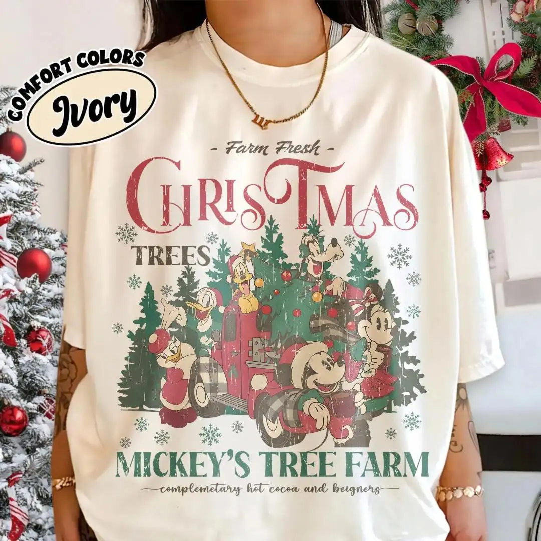Vintage Mickey's Tree Farm Christmas Shirt for Disney Fans