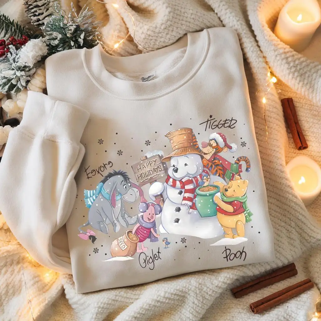 Disney Christmas Pooh Shirt Family Matching Holiday Gift