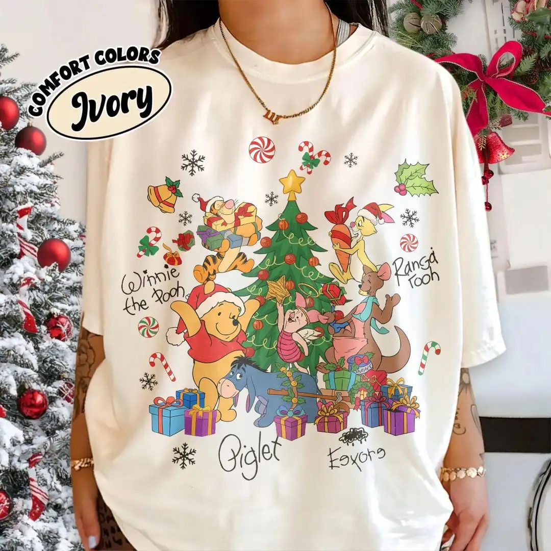 Vintage Winnie The Pooh Christmas Shirt Disney Holiday Gift