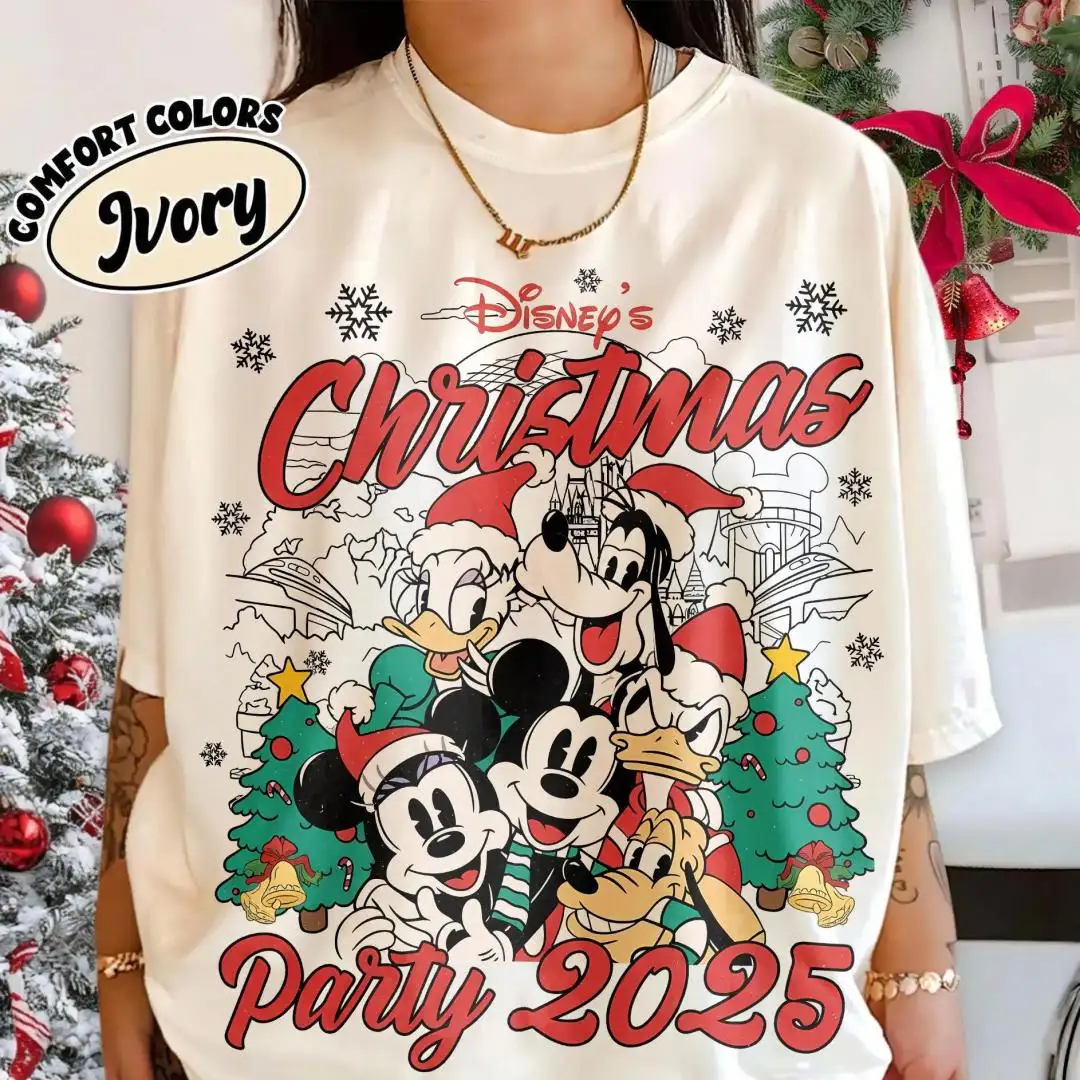 Vintage Disney Christmas Party Shirt for Family Matching