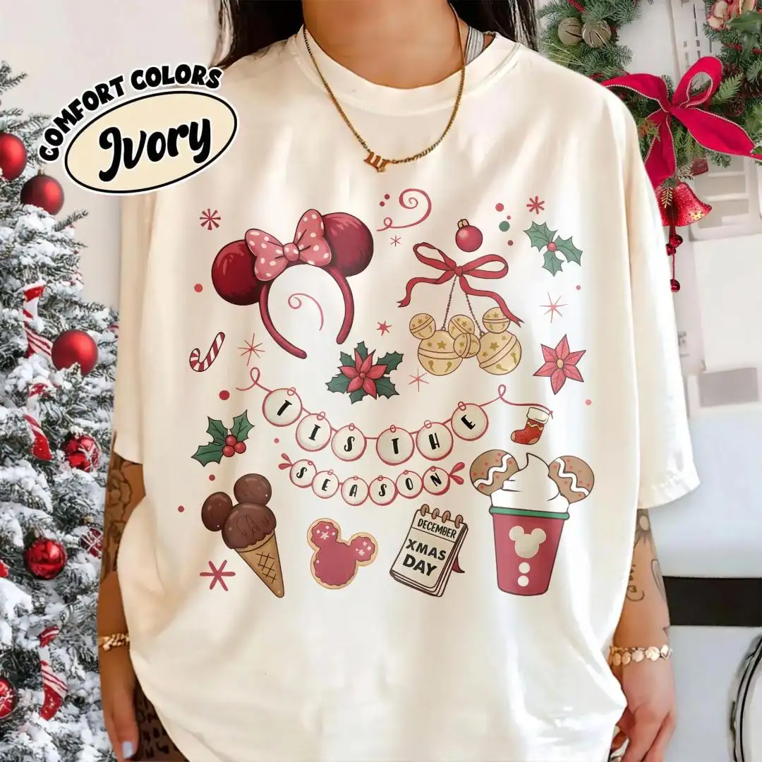 Disney Christmas Shirt with Retro Mickey Minnie Gingerbread