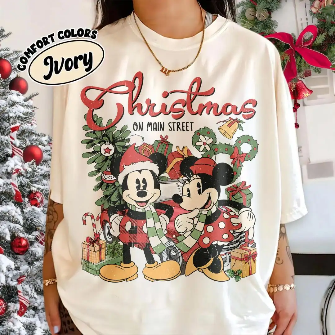 Disney Christmas Main Street Retro Shirt Family Matching