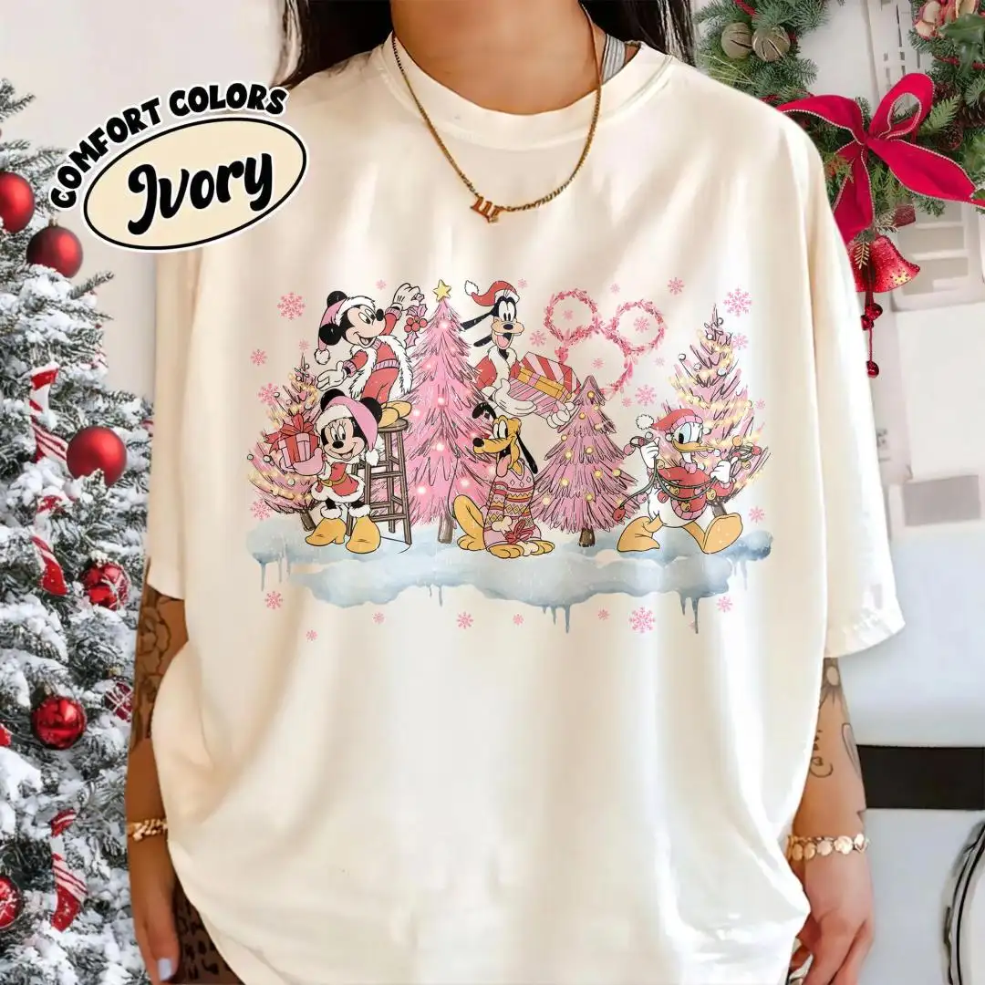 Vintage Disney Mickey Christmas Tree Shirt for Family